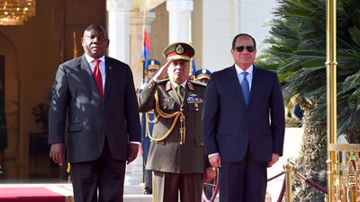 بالصور..  تفاصيل لقاء السيسي برئيس جنوب أفريقيا