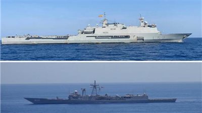 القوات البحرية المصرية والأسبانية تنفذان تدريبًا بحريًا عابرًا في نطاق الأسطول الجنوبي بالبحر الأحمر