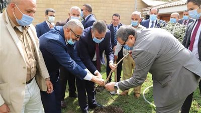 وزير القوى العاملة ومحافظ المنوفية يزرعان 1500 شجرة زيتون بديوان المحافظة