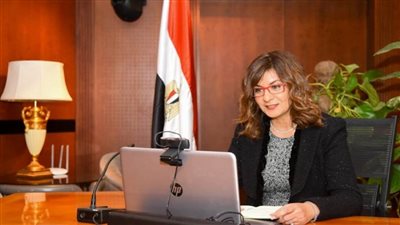 بالصور | وزيرة الهجرة تشيد بجهود الدولة في تعويم السفينة الجانحة