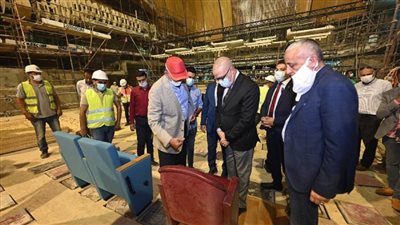 بالصور | الجزار ومستشار رئيس الجمهورية يتفقدان دار الأوبرا الجديدة بالعاصمة الإدارية 