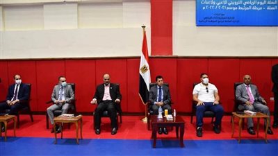 بالصور | وزير الرياضة يشهد اللقاء التنافسي للاعبي مشروع البطل الأولمبي في كرة السلة