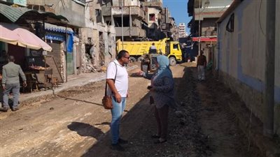 بدء أعمال رصف الشوارع المحيطة بسوق العصر الجديد والانتهاء من إزالة الإشغالات والتعديات