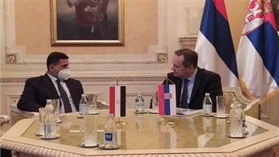 السفير عمرو الجويلي يبحث مجالات التعاون المختلفة مع رئيس الجمعية الوطنية الصربية