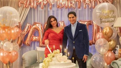 بالصور..ياسمين صبري تحتفل بعيد زواجها