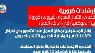 الصحة تعلن عن إرشادات للوقاية من كورونا في أماكن العمل