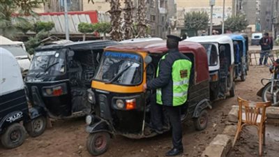 التحفظ على 21 مركبة  توك توك مخالفه  بطنطا