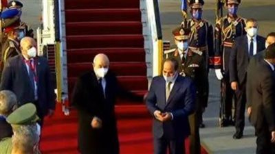 السيسي يستقبل بمطار القاهرة الرئيس الجزائري عبد المجيد تبون