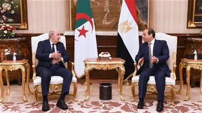 السيسي يستقبل نظيره الجزائري عبدالمجيد تبون في قصر الاتحادية