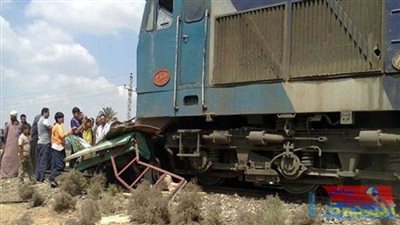 اصطدام قطار بجرار زراعى دون وقوع إصابات أو تعطل لحركة القطارات بالغربية 