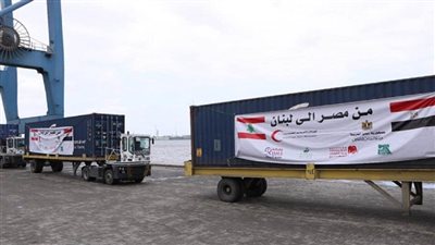 بتوجيهات من الرئيس السيسي.. سفينة مساعدات مصرية تغادر ميناء دمياط إلى لبنان (صور)