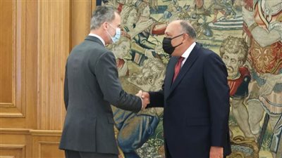 ‏ ملك إسبانيا يستقبل سامح شكري بالعاصمة مدريد