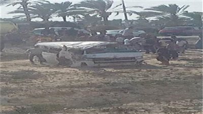 إصابة 5 مواطنين إثر انقلاب ميكروباص بطريق العريش القنطرة شرق 