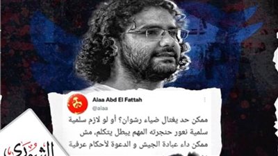 من كلامه ندينه.. علاء عبد الفتاح يحرض على القتل والاغتيال 