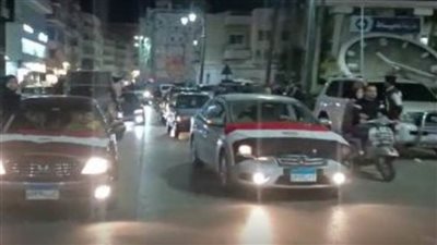 مسيرات بأعلام مصر في دمياط دعما للرئيس السيسي