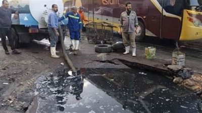 هبوط أرضي يسقط أتوبيسا يقل 24 راكبا بالإسكندرية