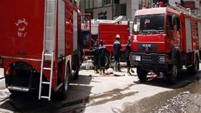 حريق بكرفانات مدخل مدينة زويل التعليمية بأكتوبر