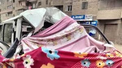 إصابة شخصين في تصادم سيارتين بشبين القناطر