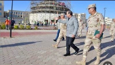 السيسي يستمع إلى شرح تفصيلي لسير الأعمال داخل منشآت العاصمة الإدارية