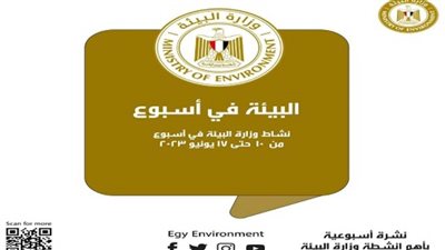 الحصاد الأسبوعي لأنشطة وزارة البيئة (إنفرجراف)