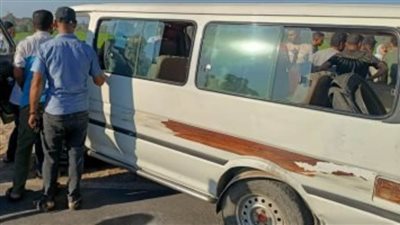 إصابة 9 أشخاص فى حادث انقلاب ميكروباص بالشرقية