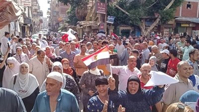 مسيرة شعبيه لتأييد الرئيس السيسى للترشح للرئاسة لفترة ثالثة بمدينة طنطا 