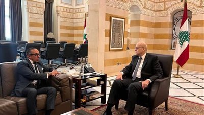 سفير مصر في بيروت يلتقي رئيس حكومة تصريف الأعمال اللبنانية