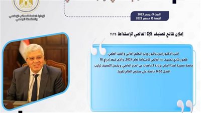 حصاد أنشطة وزارة التعليم العالي والبحث العلمي في أسبوع (إنفوجراف)