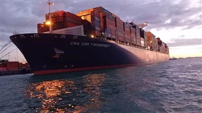 ميناء الإسكندرية يستقبل أكبر سفينة حاويات في تاريخه بحمولة 142 ألف طن