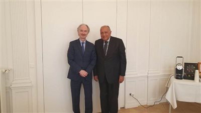  وزير الخارجية يجتمع مع المبعوث الأممي الخاص إلى سوريا (صور)