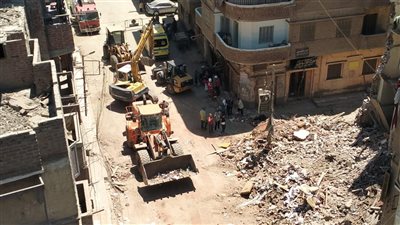 مصرع 3 مواطنين في حادث انهيار عقار بشبين الكوم بالمنوفية