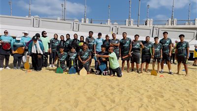 انطلاق فعاليات اليوم الترفيهي لمحبي الراكيت السكندري على شاطئ جزيرة الدهب