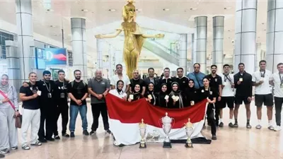 استقبال رسمى لبعثة الكاراتيه بعد التتويج بلقب البطولة الأفريقية
