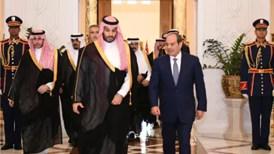 ولي العهد السعودي يبعث برقية شكر للرئيس السيسي إثر مغادرته القاهرة